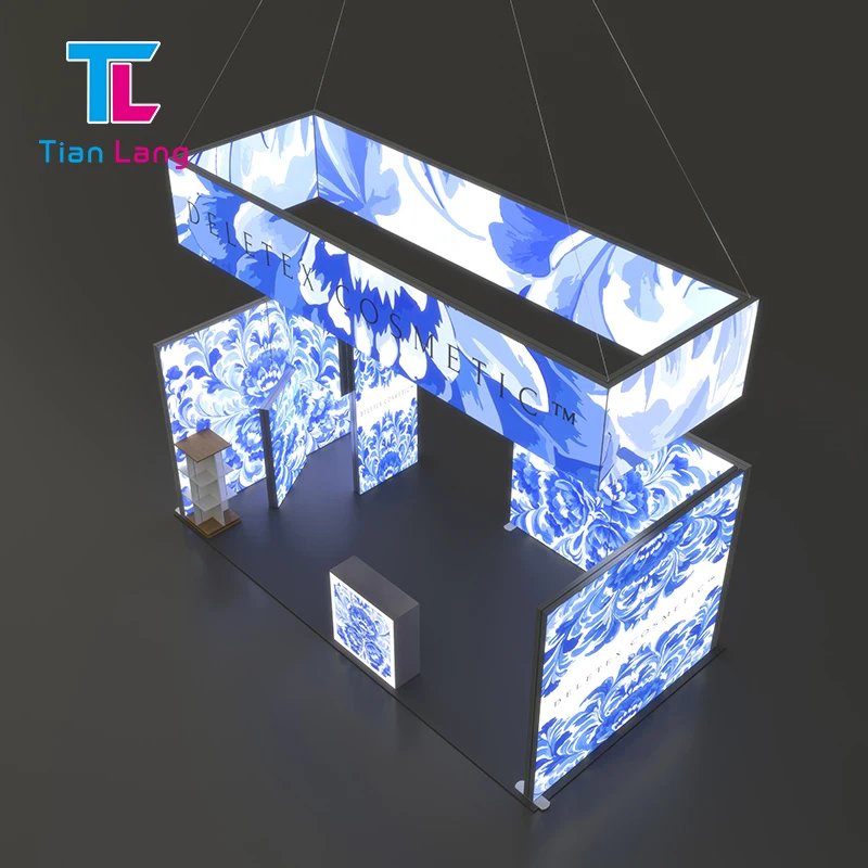 product aluminum portable customized hanging ceiling light box exhibition booth seg frame trade show display-2