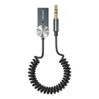 Car Audio USAMS Fashionable Design Aluminum Alloy 3.5mm AUX BT5.0 Car Usb Wireless Music Receiver For Car Audio