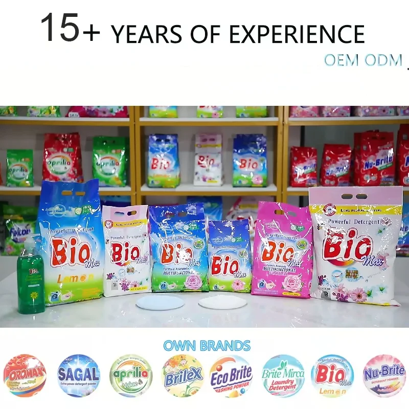 Customized High Concentrated Foam Laundry Detergent Powder Wholesale Lavender and Lemon Fragrance Disposable Soap Powder details