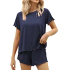 Sleepwear Classic Design Skin Friendly Large Elasticity Women And Girls Cotton 2 Pc Sleepwear Pajama Sets