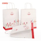 Bakery Paper Paper Bag Bakery Custom Food Grade Bakery Take Out Food Packaging Brown Craft Kraft Grocery Paper Bags