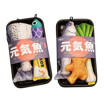 Manufacturer wholesale fish onion ginger cat plush toys set