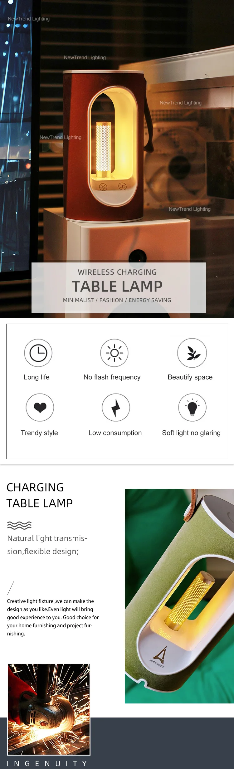 p3111ta minimalist led table lamp with camping portable wireless charging modern wireless table light-0