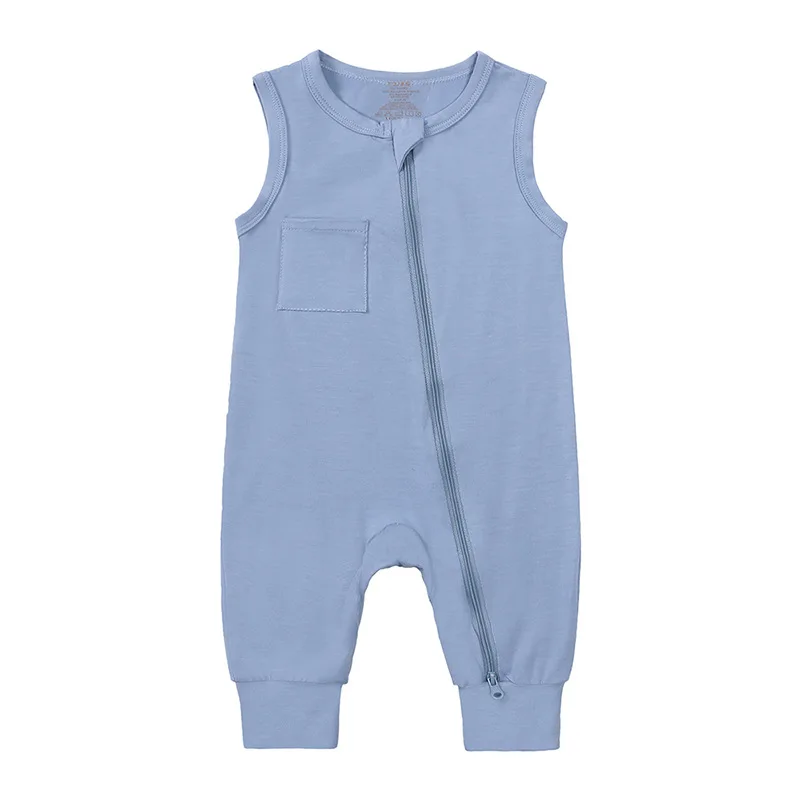 New arrival solid bamboo fiber baby clothes unisex sleeveless baby romper infant clothing newborn boys jumpsuits