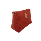 Unique Luxury Custom-logo-cosmetic-bag Large Capacity Corduroy Red Makeup Bag