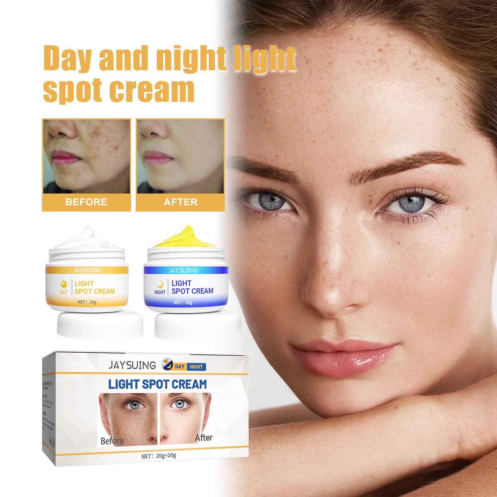 Jaysuing Fade Spots Day Night Cream Repair Moisturizing Fade Melasma