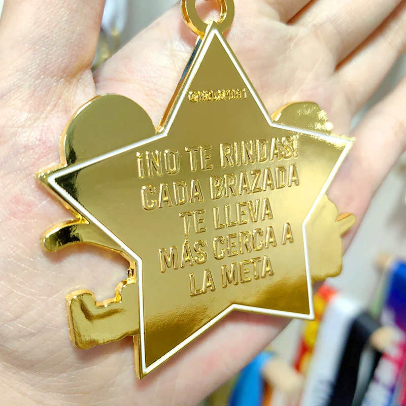 Custom Designed Zinc Alloy 3D Sports Medals Manufacturer's Award Metal Crafts for Soccer and Badminton Swimming supplier