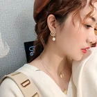 Pearl Fresh Water Pearl Cc Earrings Dainty Charms Cc Stud Earring For Women Channel Earrings