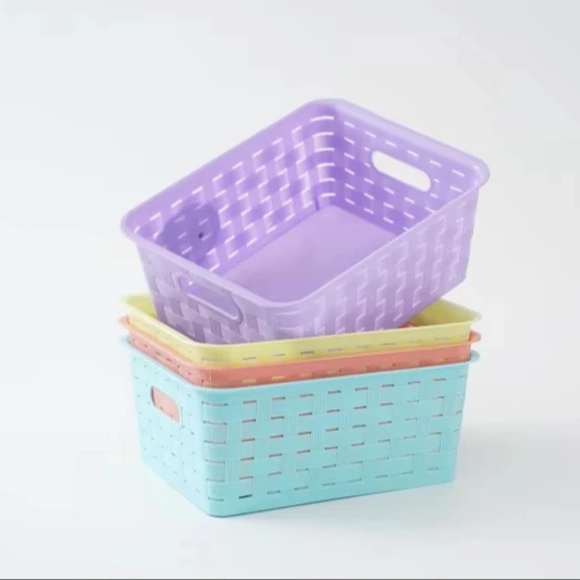 Durable Household Plastic Sundries Storage Box with Storage Basket for Organization and Space Saving