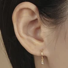 Drop Earring Earrings Hoop Drop Earring Gemnel Bohemian Gold Plated Simple Huggie S925 Ziron Drop Hoop Earring