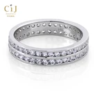 Band Eternity Ring CIJ Double Band Eternity S925 925 Sterling Silver Ring