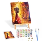 Canvas QW5655 Under Nice Dress Pic Oil Paint By Numbers Cotton Canvas DIY Painting By Numbers For Adult