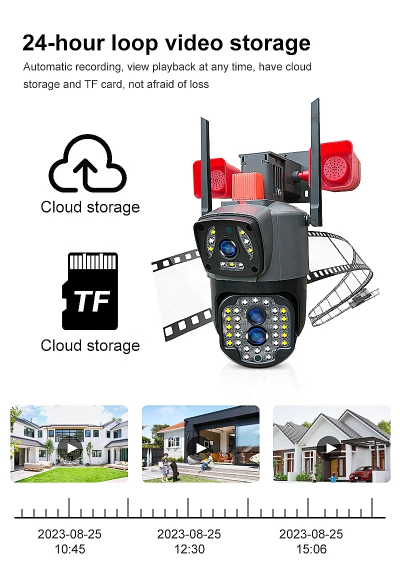 Outdoor 6MP Wireless 10x Zoom Dual Lens 4G Sim Card Farm Security Auto Motion Track WIFI CCTV Cameras Surveillance PTZ 4G Camera