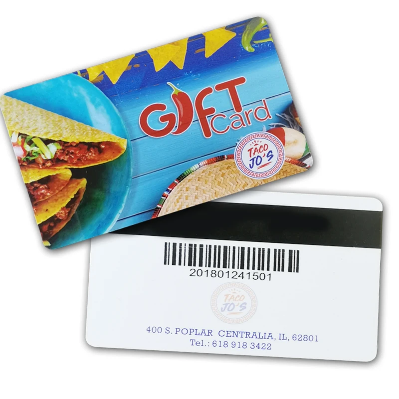 plastic pvc membership gift card with magnetic stripe and