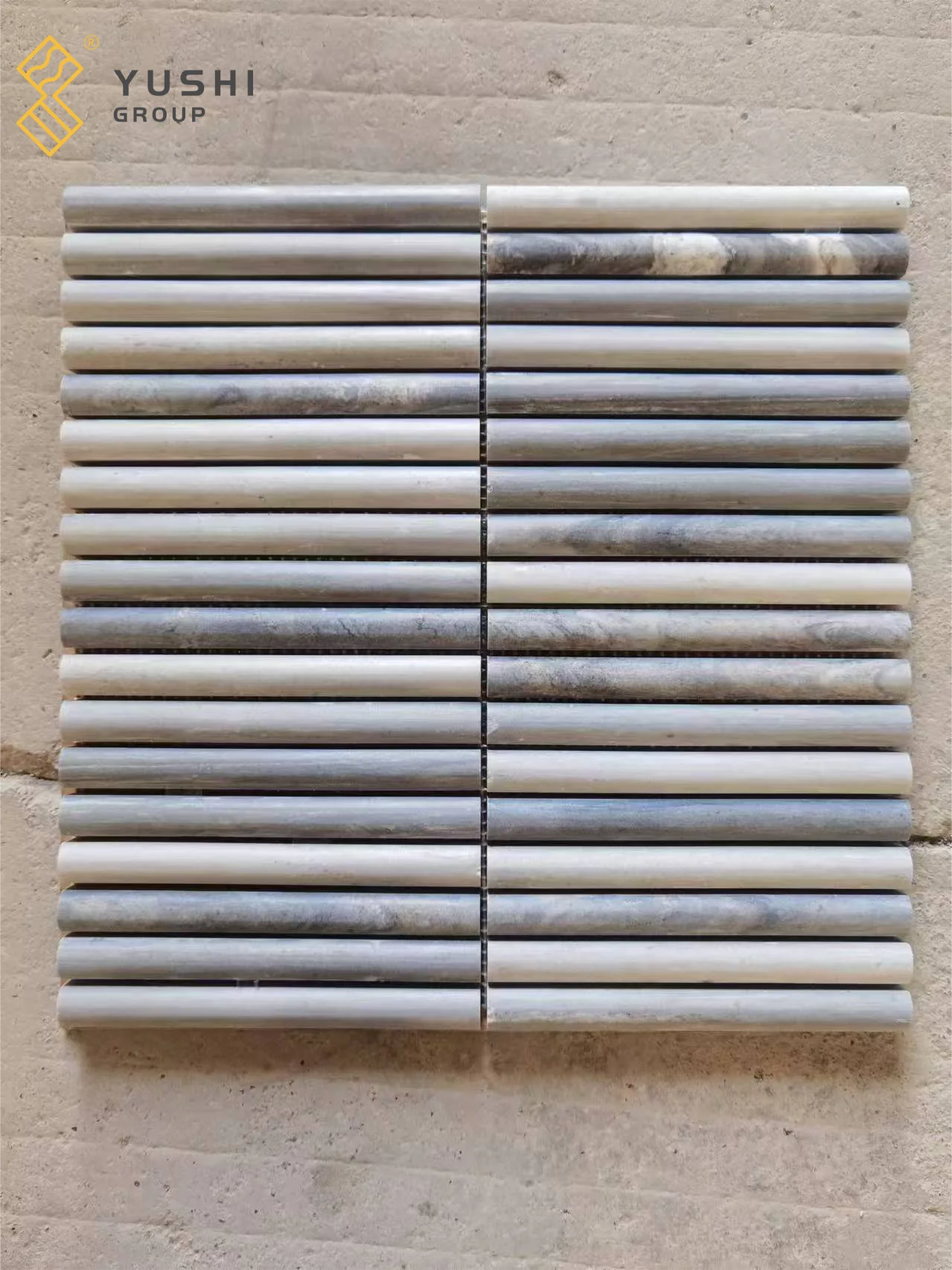 YUSHI Modern Design Fluted Natural Marble Mosaic Tiles for Family Hotel Park Decor manufacture