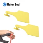 Serial Number Tag Stock Ear Tags Ruier REET012 Barcode Logo Serial Number TPU Ear Tag For Sheep