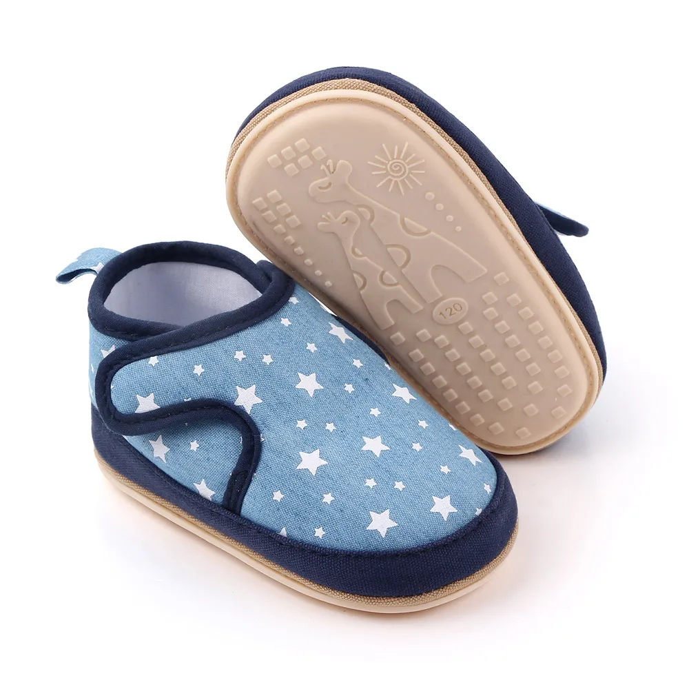0-1 year old infants solid color star linen double patch baby casual cute toddler shoes manufacture