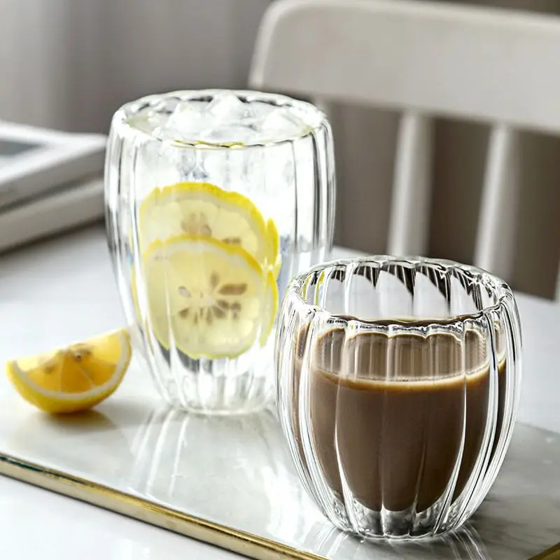 Manual blowing heat insulation coffee milk tea water double wall glass cup glass cup cups Eco Friendly