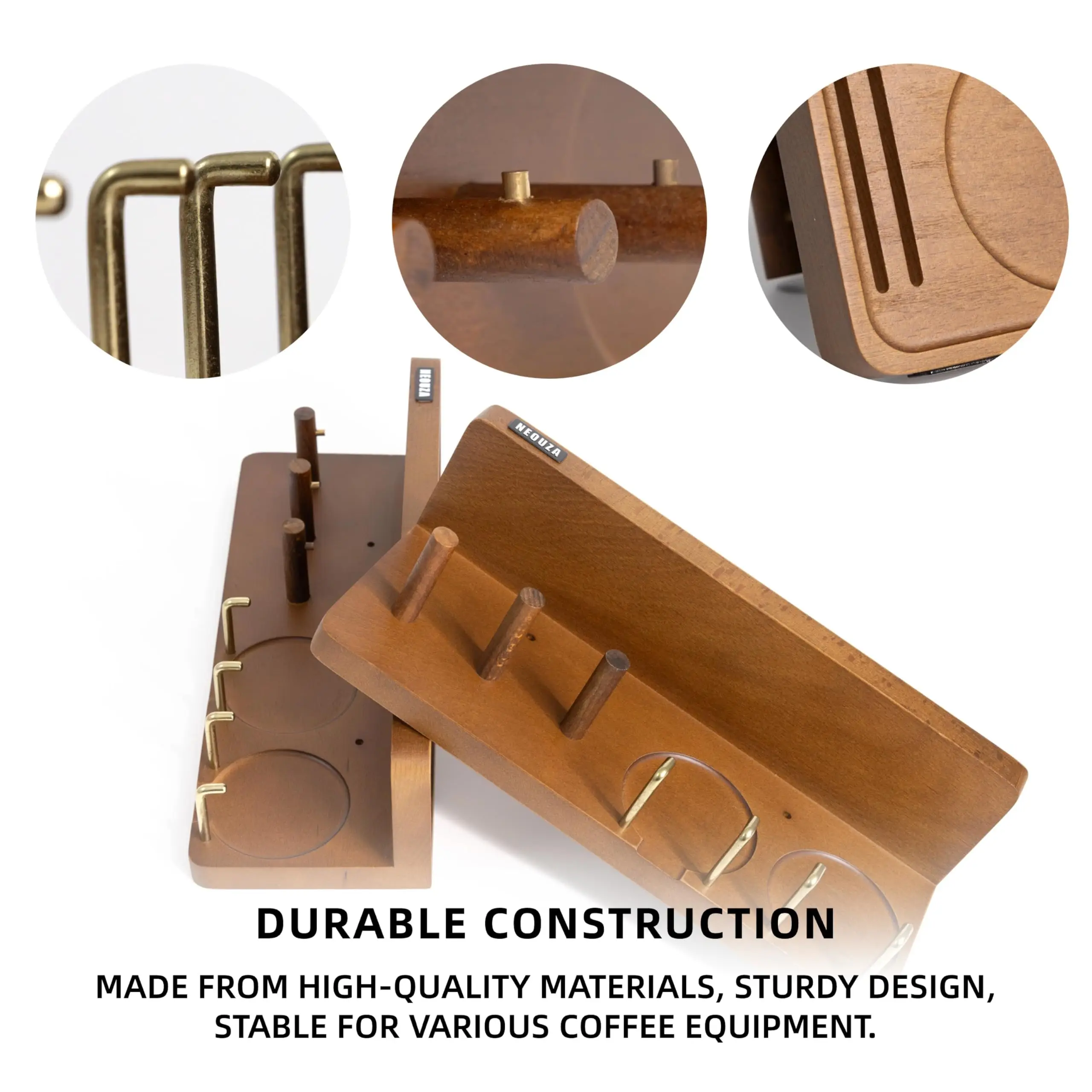 product custom wooden espresso station organizer espresso accessories rack stand wall mounted storage rack coffee bar holder-6