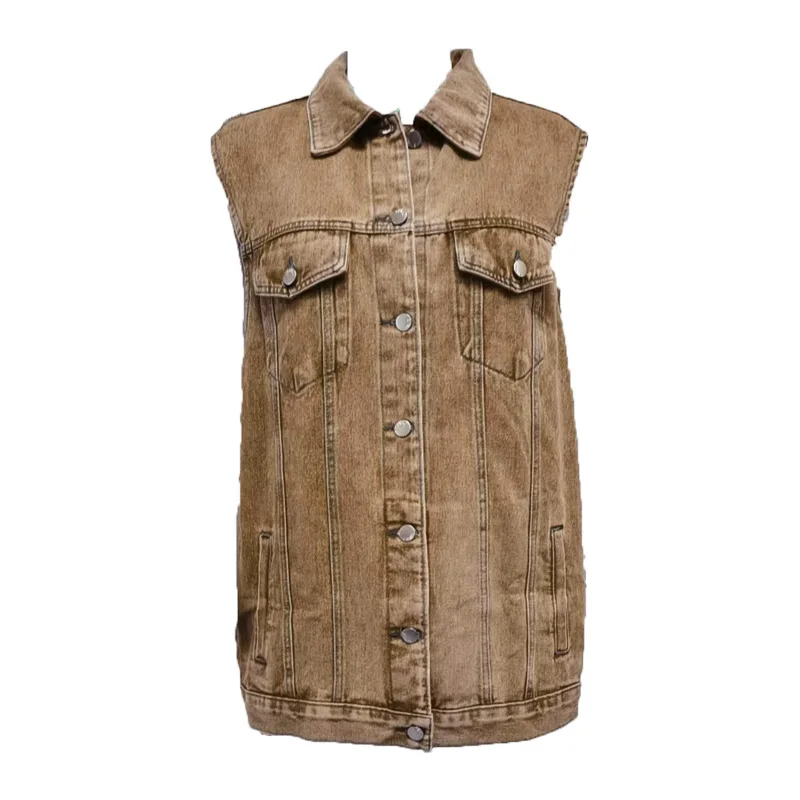 Wholesale Sleeveless Casual Retro Loose Jean Jackets Women Denim Vest supplier