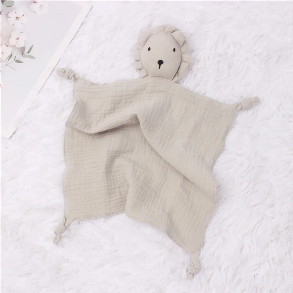 Toy Lovely Stuffed Animal Toys Bunny Baby lion Security Blanket  Muslin Cotton Comforter Baby Comforter Towel Blanket