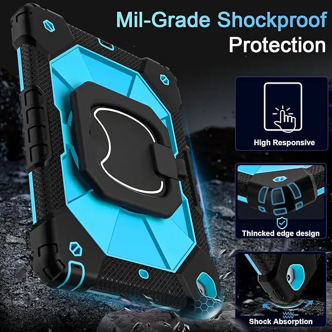 product protective case with screen protector pen holder 360 rotating stand for apple 9th generation for ipad 102 inch-2