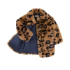 Kids Coat Customized Brand Kids Luxury Faux Fur Coat Leopard Print Baby Fur Coat