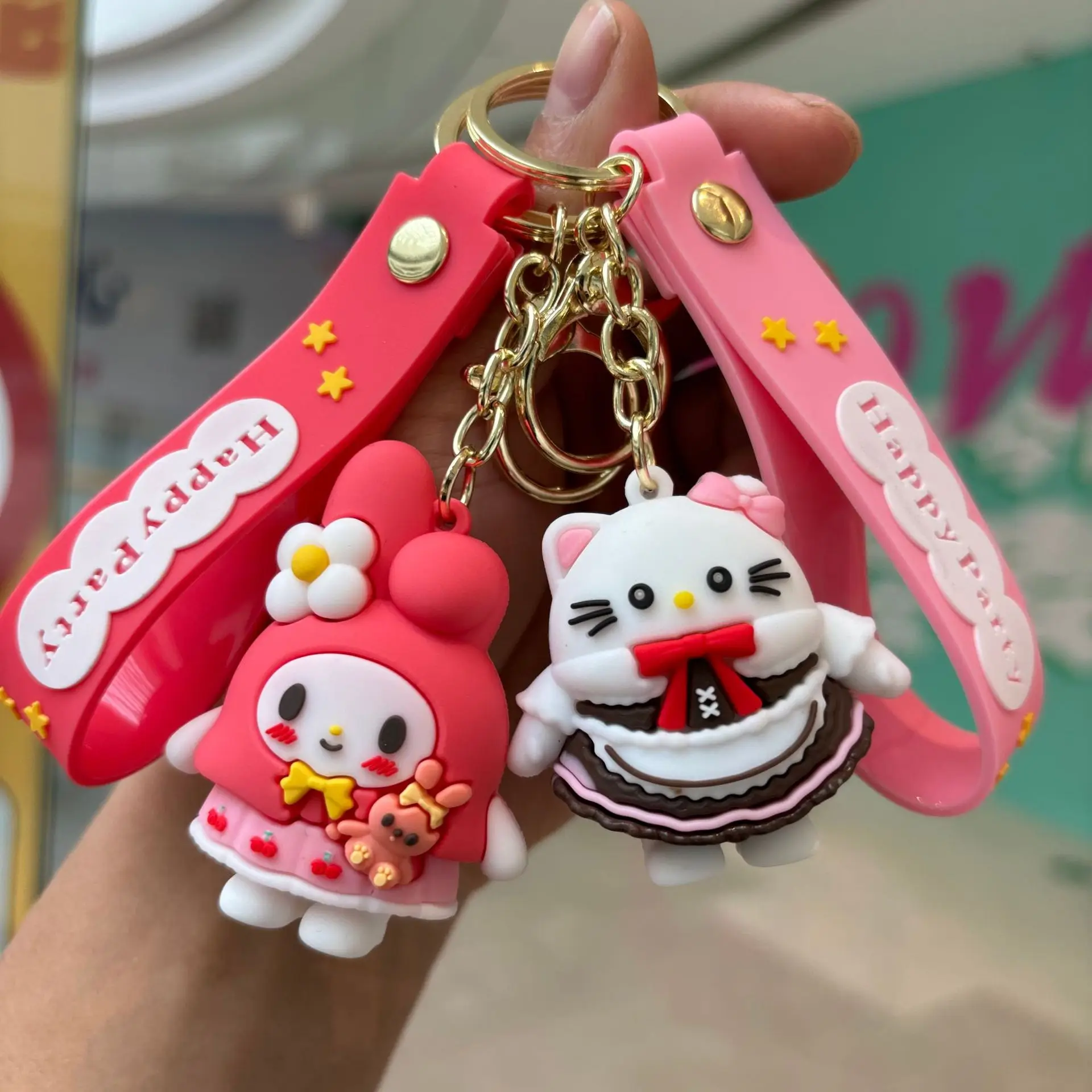 2024 manufacturer 3D pvc plastic kids cute cartoon designer car key chain ring gift creative kuromi girl toy keyring keychain