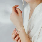 Silver Bracelet Circle Minimalist Personalized Silver Plated Metal Link Chain Girls Jewelry Wholesaler Bracelet