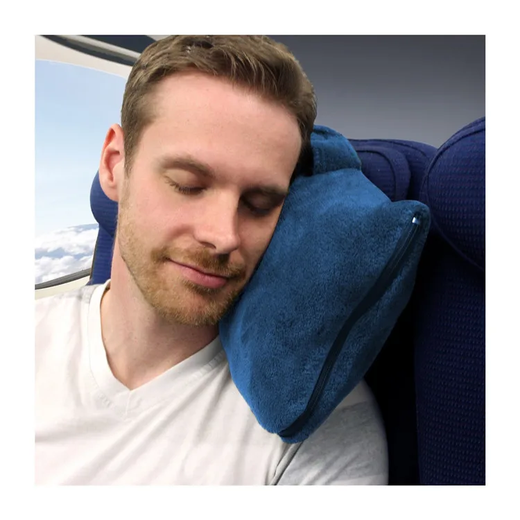 custom fleece 2 in 1 pillow travel blanket soft fold custom airplane blanket with hook