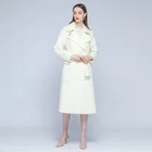 Coat Huiquan 2021 Solid Color Designers Fall Clothes Causal Wool Blend Trench Long Women Coat