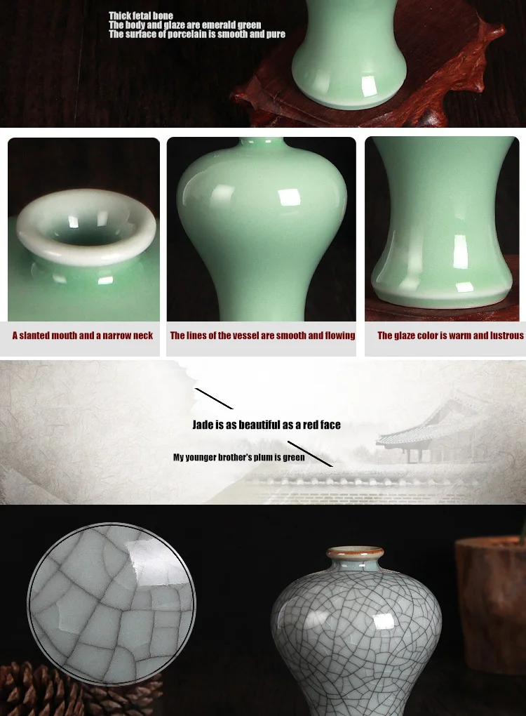 product wholesale celadon vase en cramique modern decorative ceramic porcelain bud flower mini ceramic vases for home decor719-8
