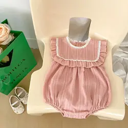 2023 New Summer Baby Rompers Infant Girls Sleeve Princess Rompers