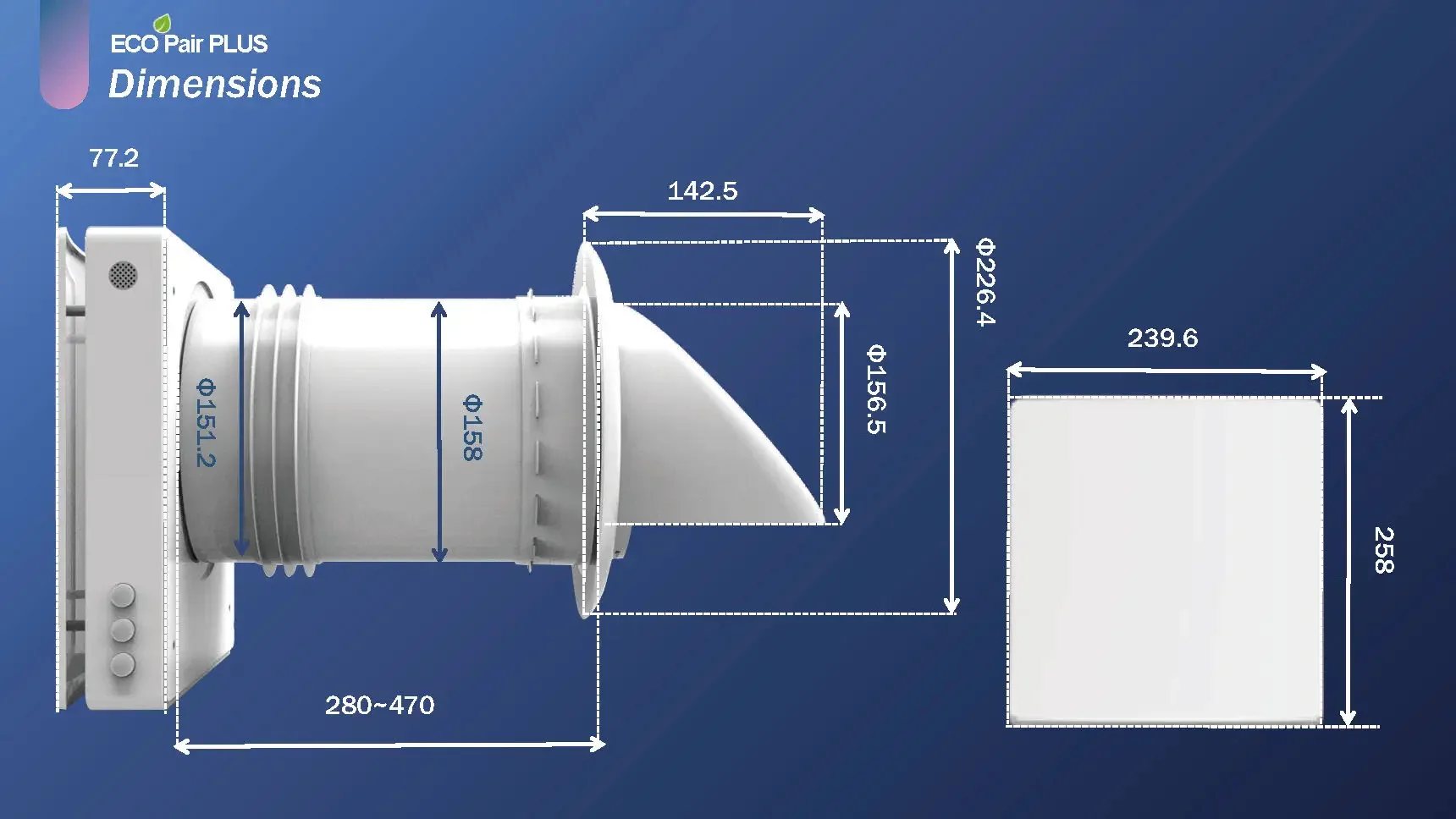 Air Recuperator Energy Ventilator, 20, ABS Plastic - detail 22