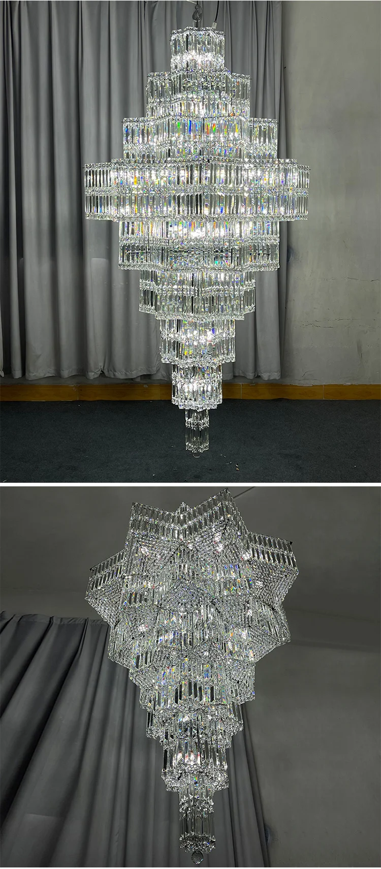 CPL-124 Modern Style Indoor Decoration Villa Hotel Lobby Staircase Modern LED Crystal Chandelier Pendant Light manufacture
