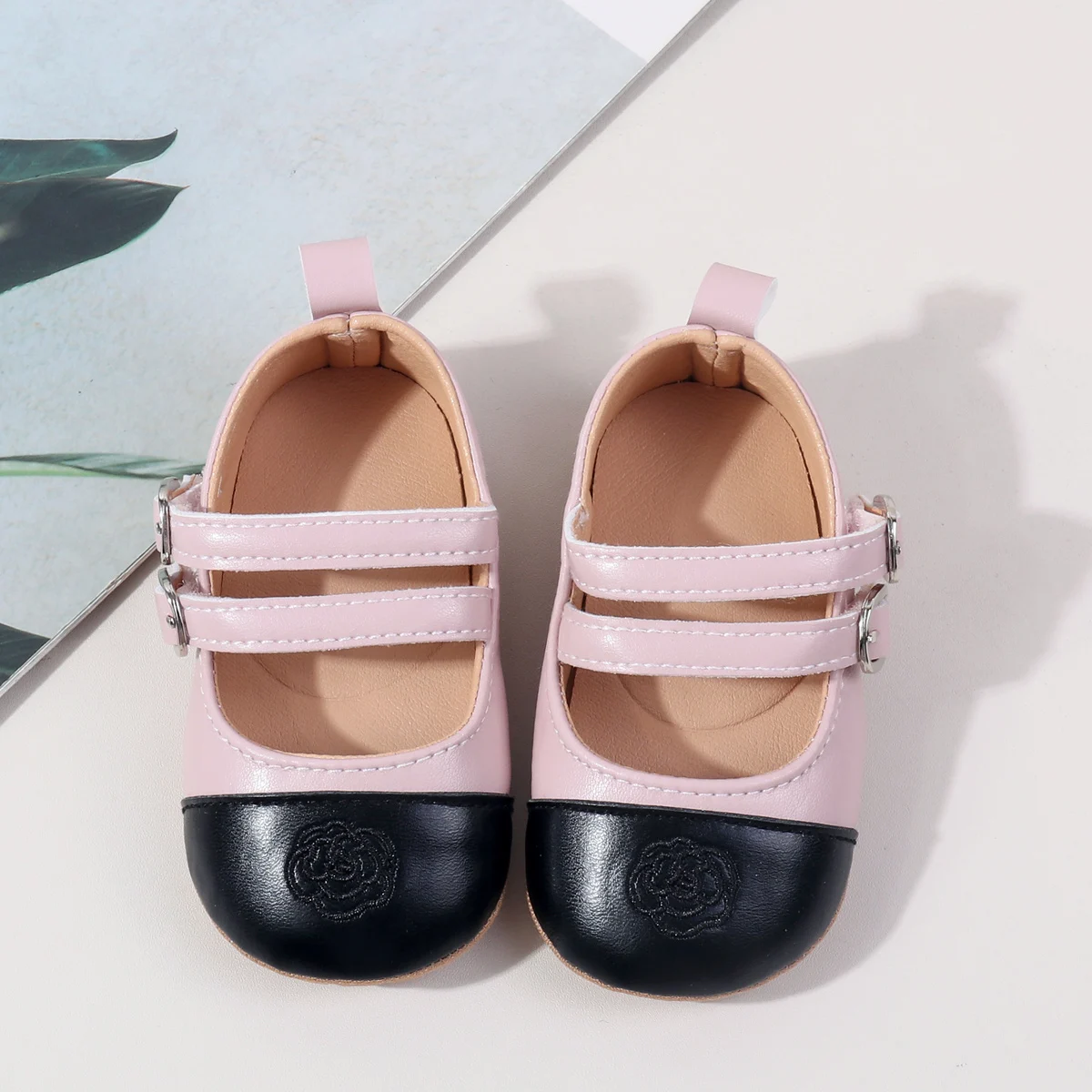 Hot Selling Simple Patchwork Pu Leather Toddler Baby Shoes for Girls supplier