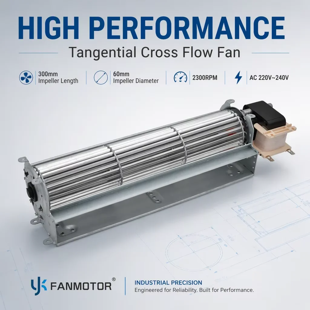 Cross Flow Fan, 300mm, Tangential, 35W, HVAC - detail 2
