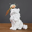 Wedding Decoration Creative Custom White Resin Cat Statue Flower Receptacle Wedding Supplies Decoration