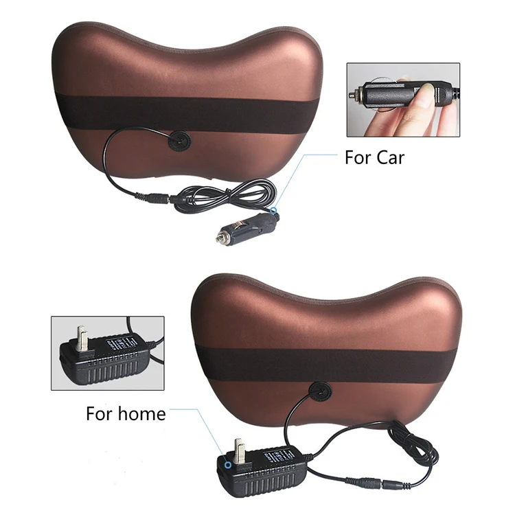 8 Heads Electric Car Heat Massage Pillow Kneading Shiatsu Infrared