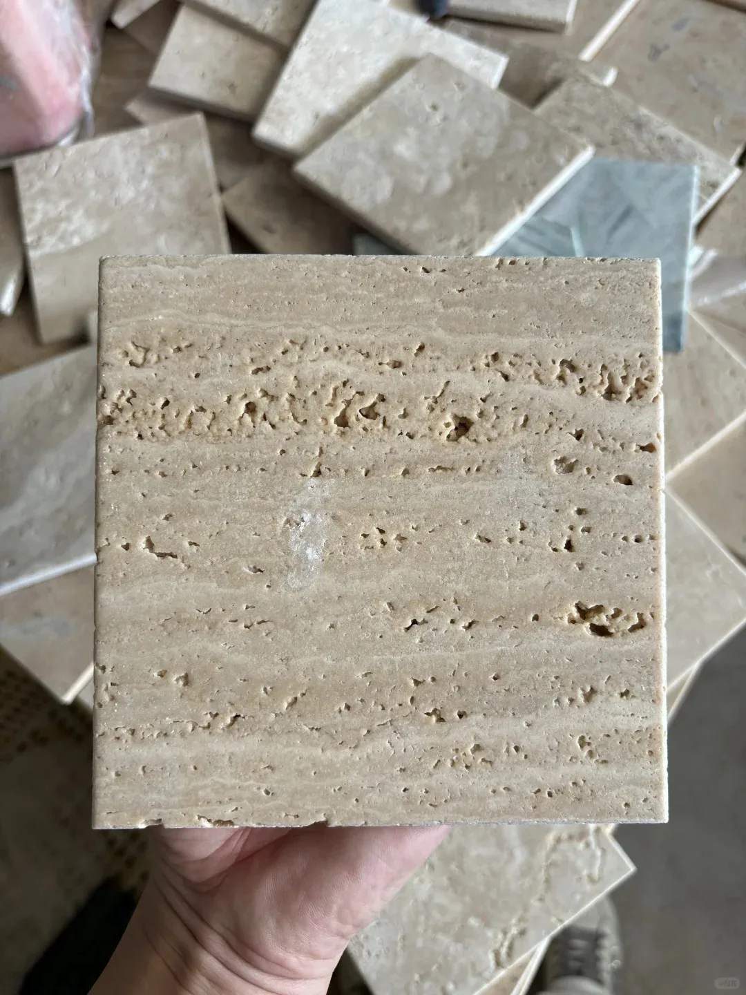 product high quality factory supply round white travertine marble slab table top-3