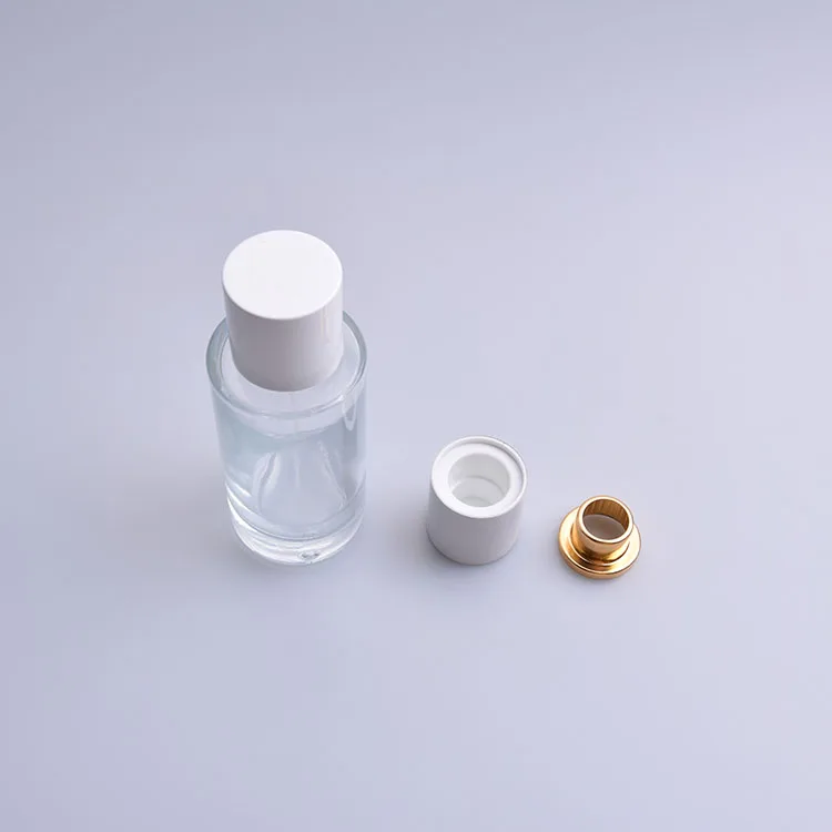 35g White Magnetic Perfume Cap with Gold Magnetic Step Collar for FEA 15mm Bottles