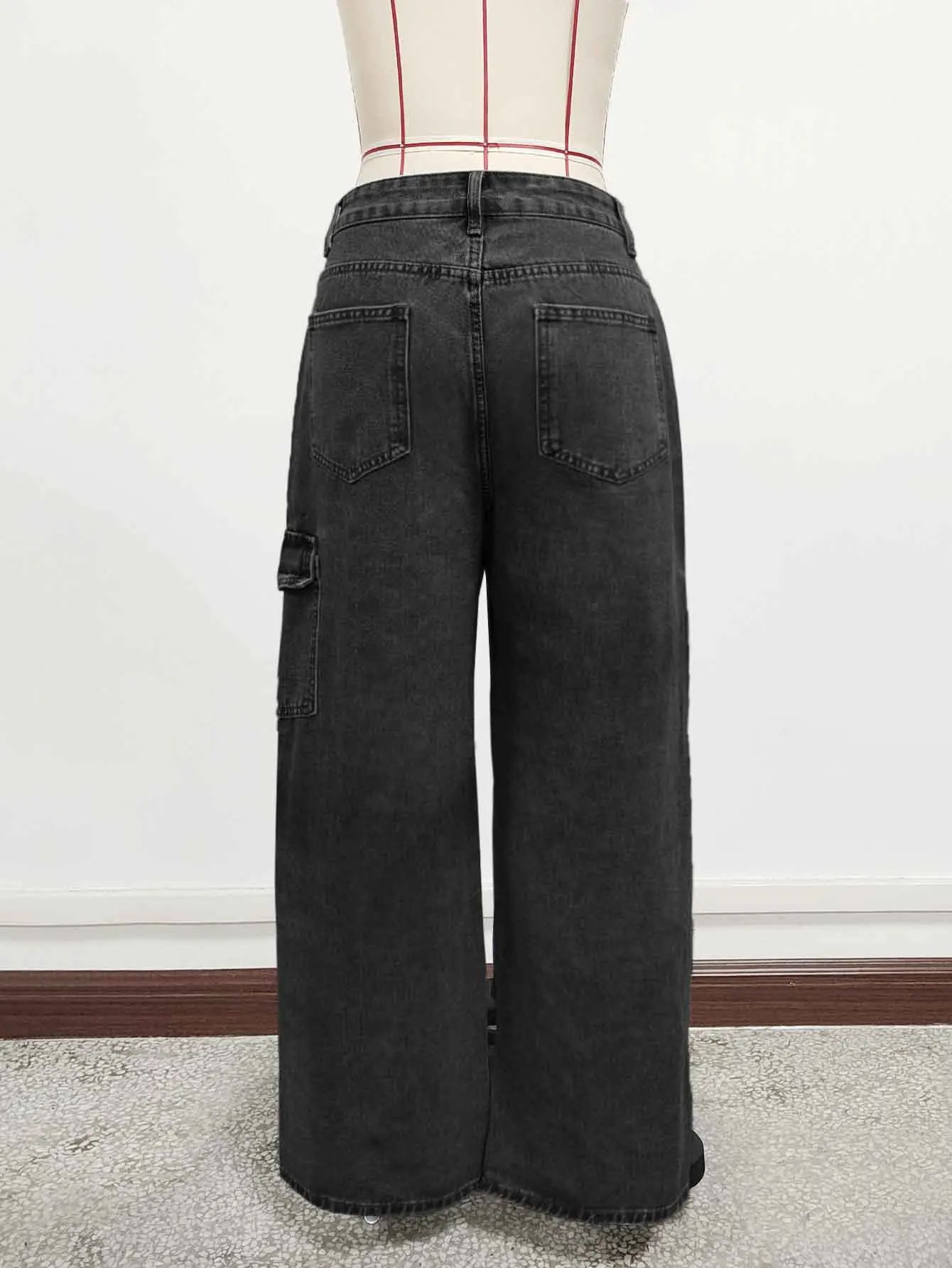 American Style Bow Tie Overalls Denim Jeans Women's Casual Summer Straight-leg Plus-size Women's Trousers factory