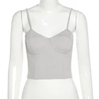 High Vest Kliou K21L00056 Summer Sexy Splicing Back Crop Midriff Elastic Fashion High Street Vest