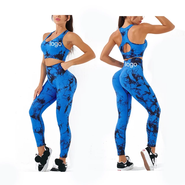 Tie-dye plus size leggings luxury clothing wholesale mujer 2pc ribbed outfit sport 2024 seamless fitness women yoga set