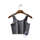 Wholesale Custom Logo Womens Pure Cotton Printing Stretch Plain Crop Top T Shirts Summer Beach Vest Crop Top