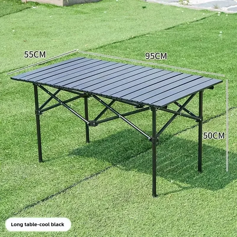 Hot selling outdoor camping foldable aluminum alloy wooden table  picnic barbecue travel camping table