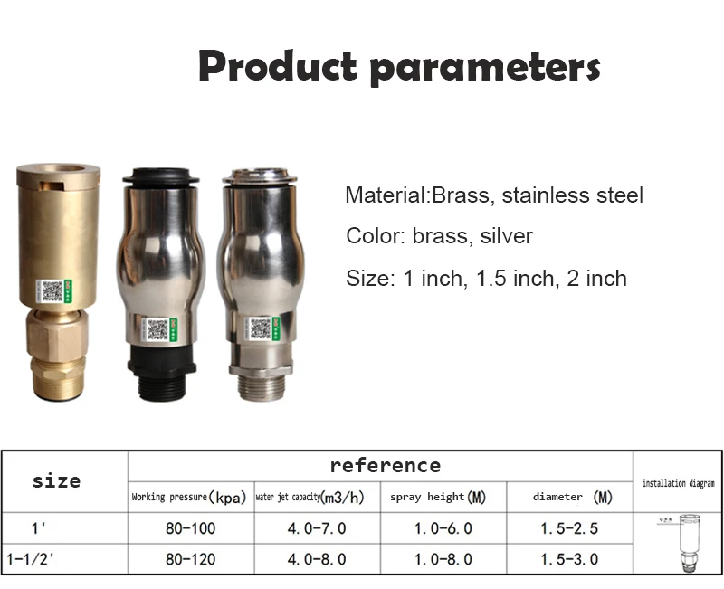 Factory Direct Stainless Material Digital Fountain Foam Jet Stone Garden Products Outdoor Application Water Column Nozzle manufacture