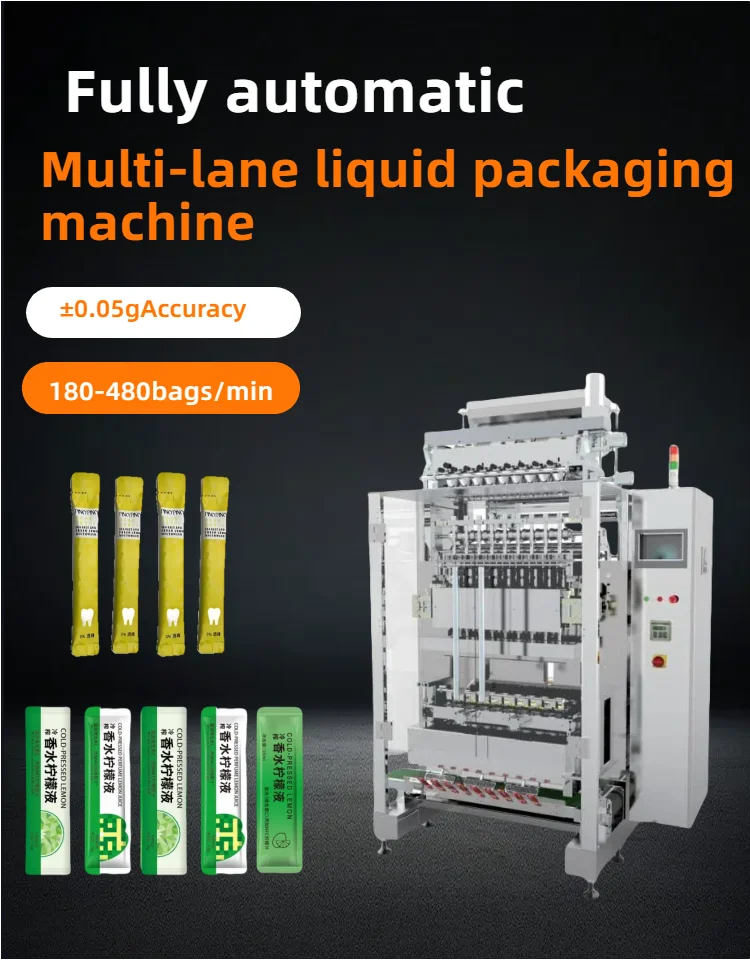 Automatic Multi Lane Packing Machine with 30-50bag/min/lane Speed Energy Saving and Easy To Operate for Liquid Sachet Packaging