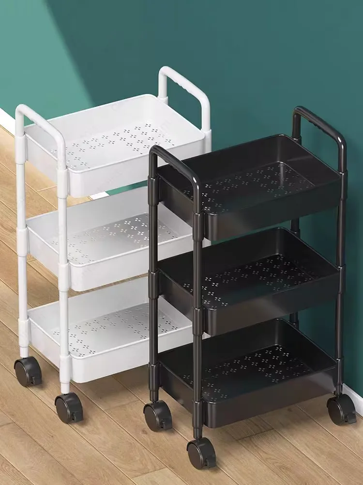 Plastic storage organizer, kitchen shelf, home storage/miscellaneous organizer/utility tools/wheels