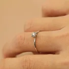Ct Lab Grown HPHT 1.09 Grams 0.05 Ct Synthetic Cluster Straight Diamond Ring